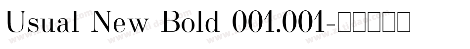 Usual New Bold 001.001字体转换